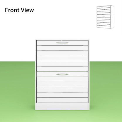 Meuble à chaussures à deux tiroirs de 22,4 cm de large, organisateur de chaussures à tiroirs rabattables