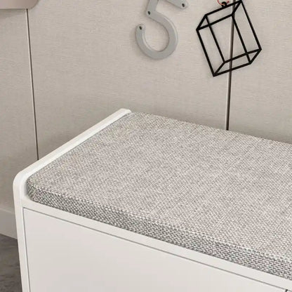 Banc de rangement pour chaussures d'entrée avec 2 portes et coussin d'assise rembourré
