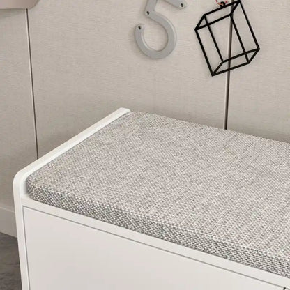 Banc de rangement pour chaussures d'entrée avec 2 portes et coussin d'assise rembourré