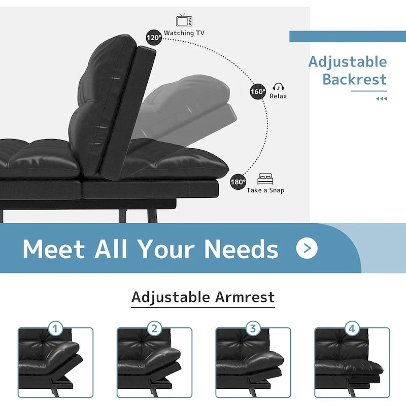 Canapé-lit futon en mousse à mémoire de forme, canapé-lit convertible, canapé deux places pliable