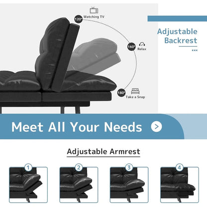 Canapé-lit futon en mousse à mémoire de forme, canapé-lit convertible, canapé deux places pliable