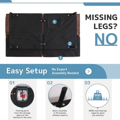 Canapé-lit futon en mousse à mémoire de forme, canapé-lit convertible, canapé deux places pliable