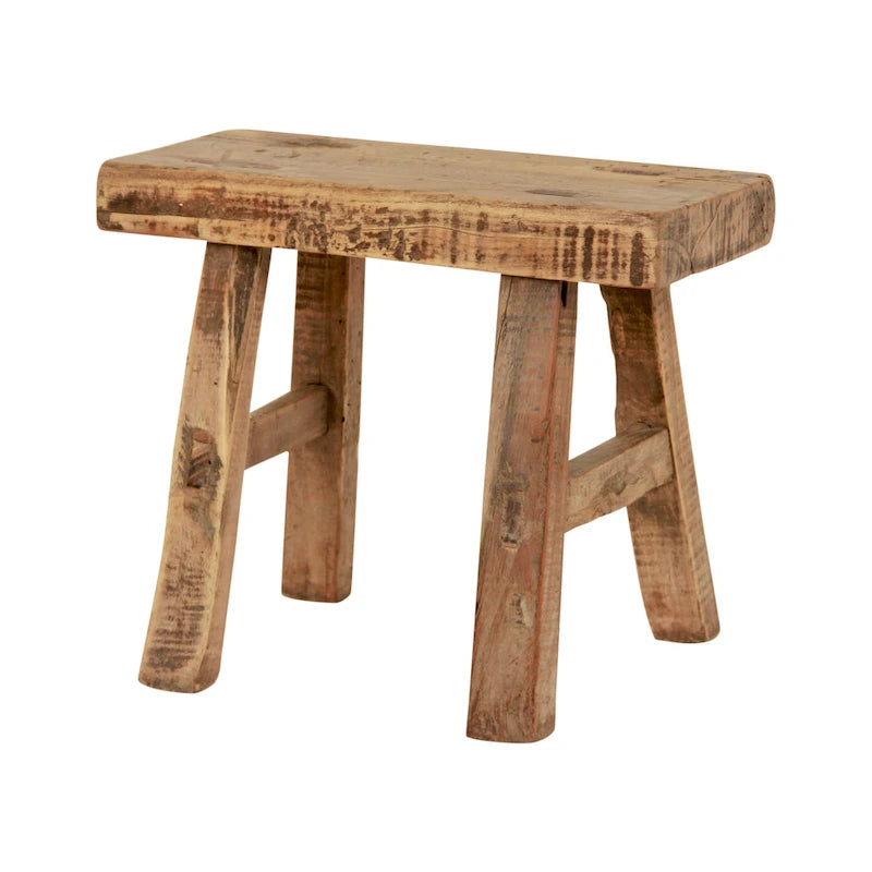Artissance 11 in. W Rectangular Natural Wood Vintage Mini Stool - 11 W x 5 L x 9 H