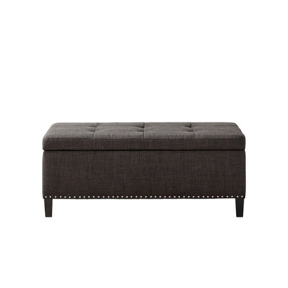 Banc de rangement Madison Park Tessa, capitonné anthracite, fermeture amortie