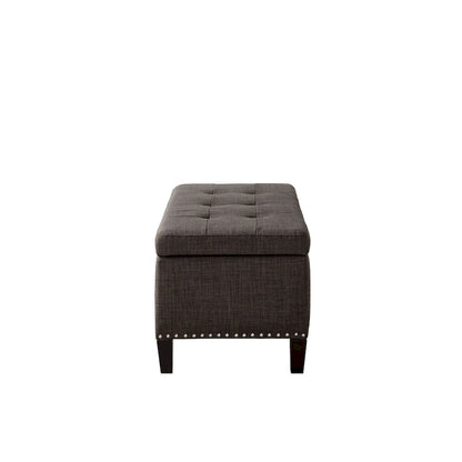 Banc de rangement Madison Park Tessa, capitonné anthracite, fermeture amortie