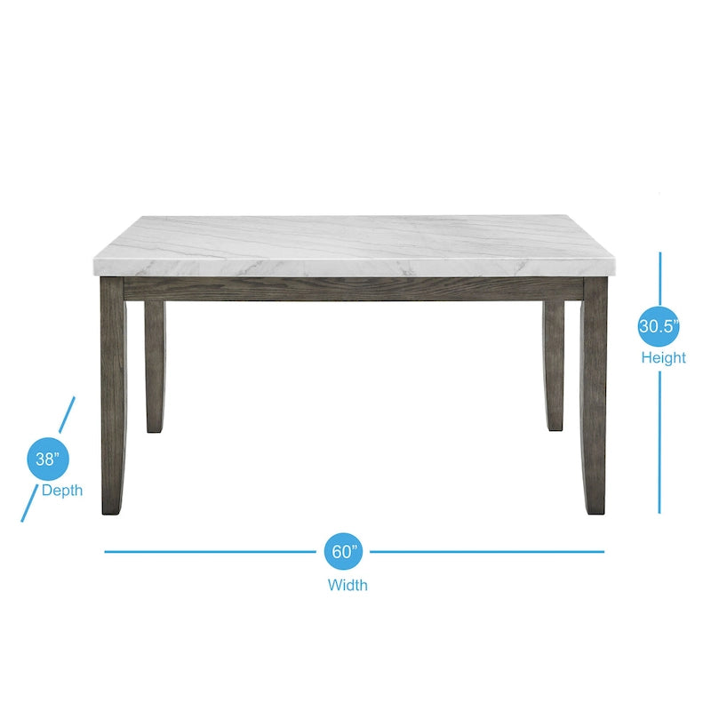 Table de salle à manger Steve Silver Ellington avec plateau en marbre
