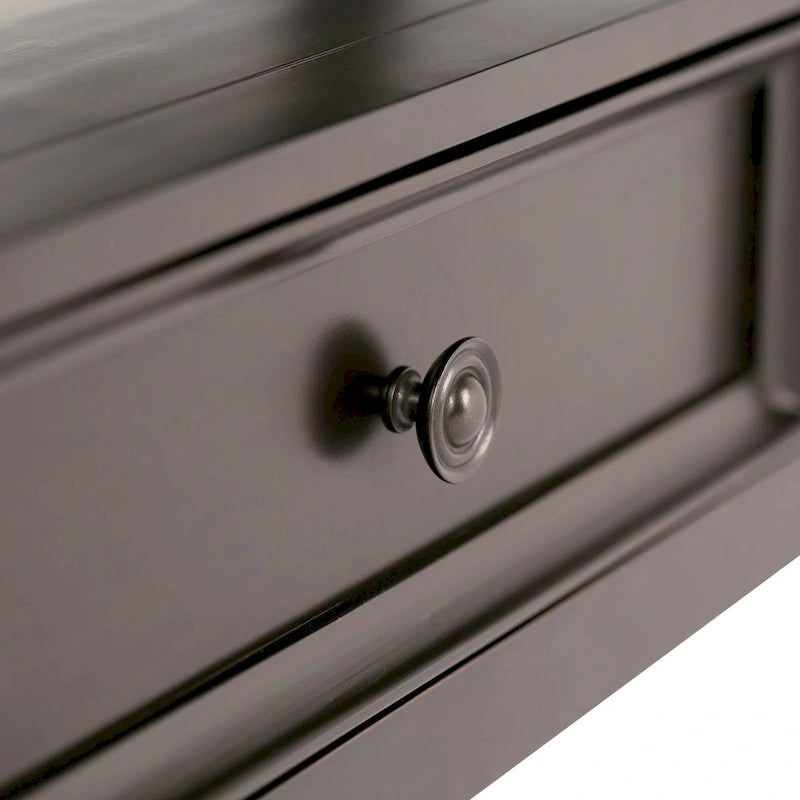 Table basse rectangulaire de style transitionnel WYNDENHALL Halifax en bois massif, 112 cm de large, couleur brun hickory.