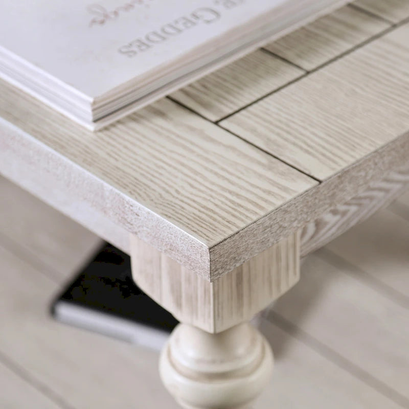 Table basse rustique blanche Tost de 132 cm (52 ​​pouces) en bois à une étagère, par Furniture of America