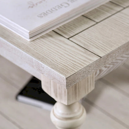 Table basse rustique blanche Tost de 132 cm (52 ​​pouces) en bois à une étagère, par Furniture of America