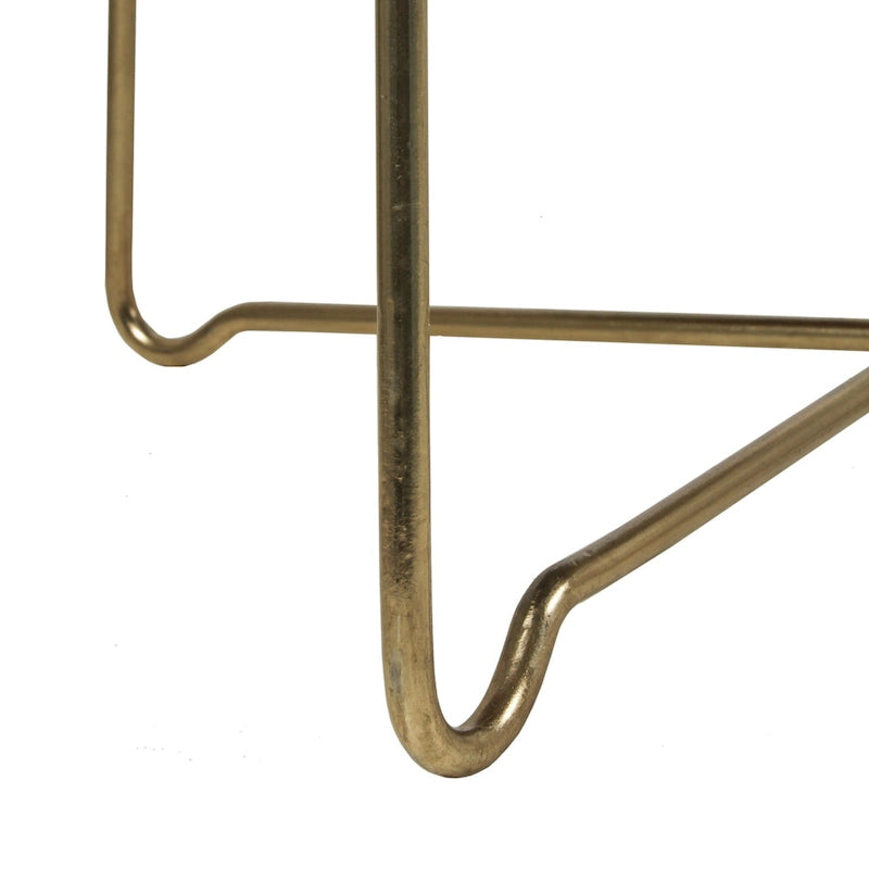 Table basse ronde en bois naturel et fer doré par East at Main