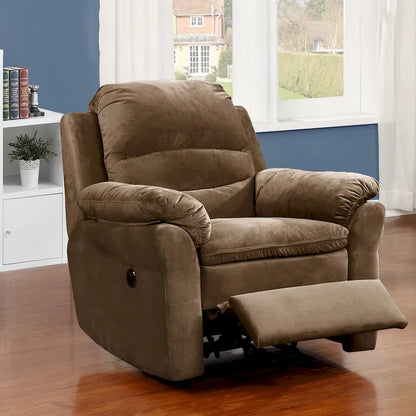 Fauteuil inclinable électrique de massage Copper Grove Roseway en tissu marron