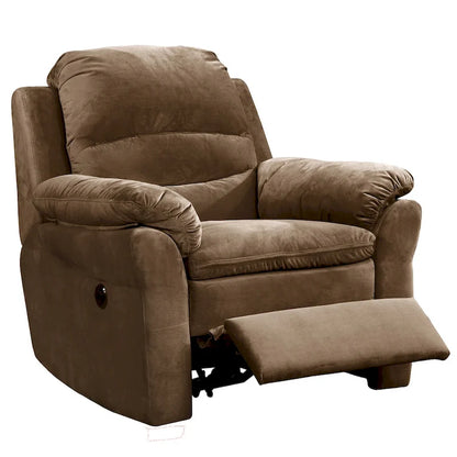 Fauteuil inclinable électrique de massage Copper Grove Roseway en tissu marron