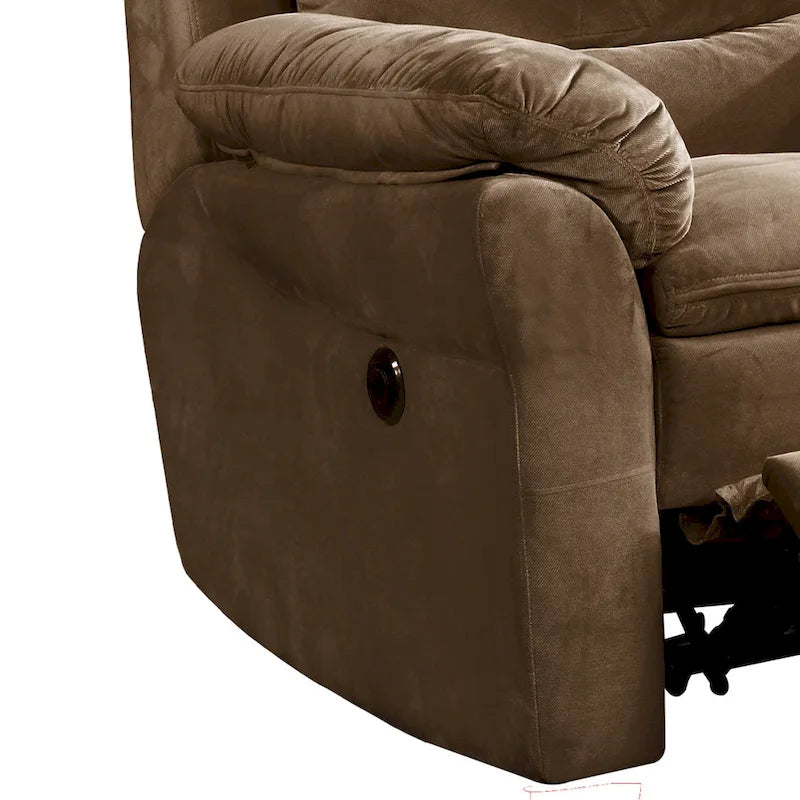 Fauteuil inclinable électrique de massage Copper Grove Roseway en tissu marron