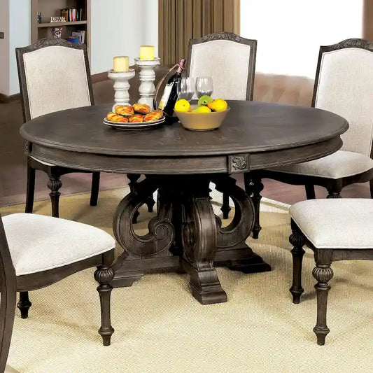 The Gray Barn Cornerways Rustic Brown 60-inch Wood Round Dining Table