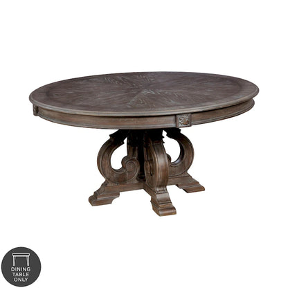 Table de salle à manger ronde en bois brun rustique de 60 pouces de Gray Barn Cornerways