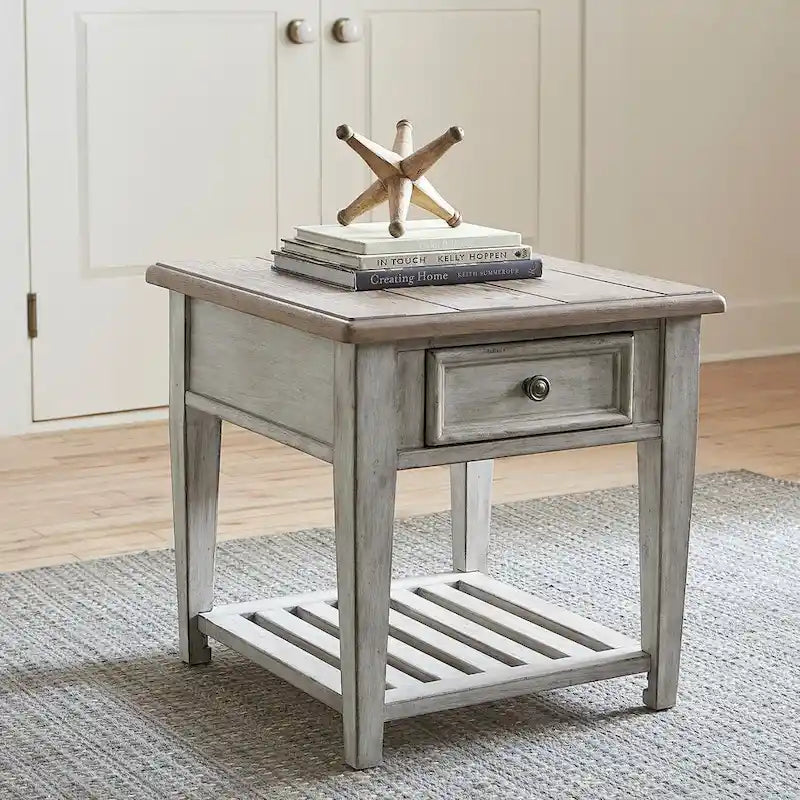 Heartland Antique White 1-drawer End Table