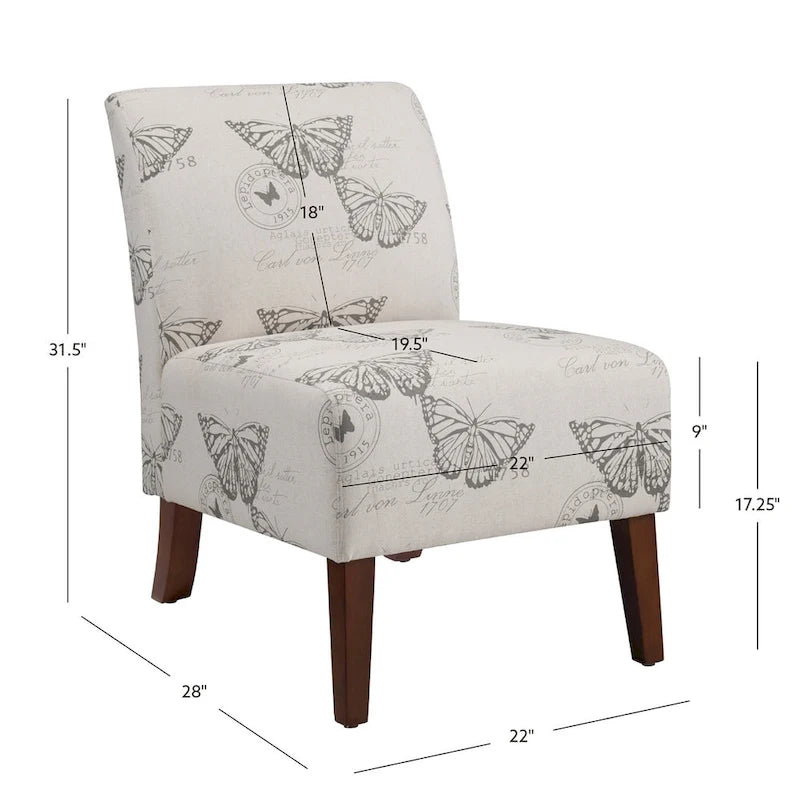 Fauteuil d'appoint Linon Bradford à motif papillon