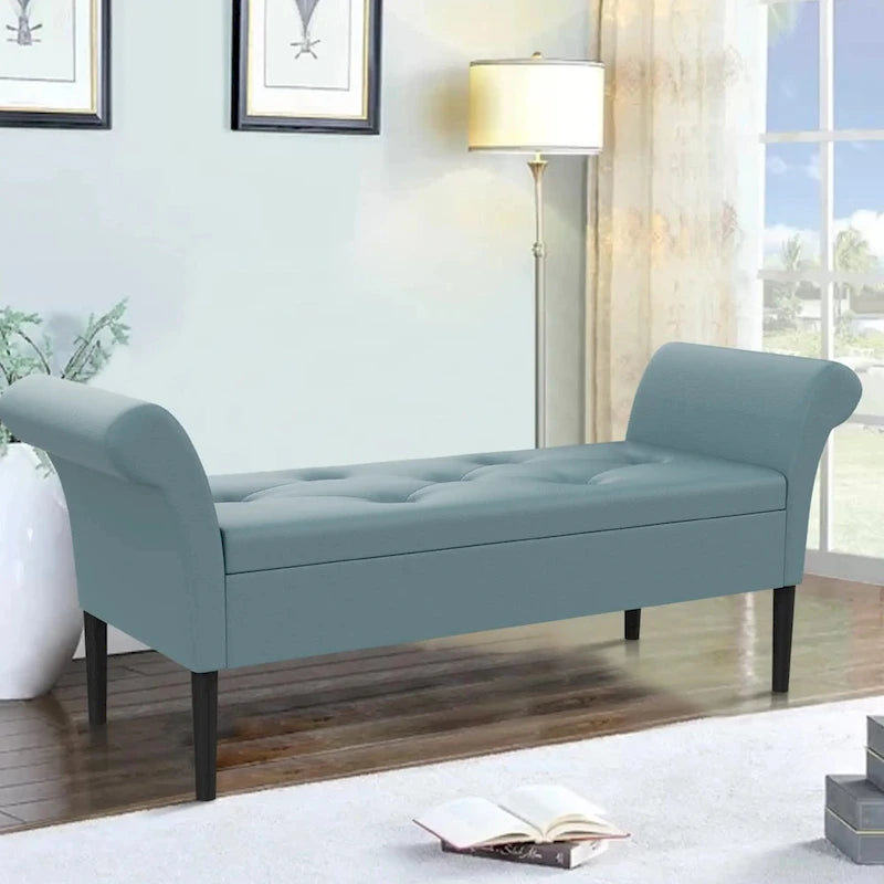 Banc de rangement, banc de lit capitonné, banc d'entrée