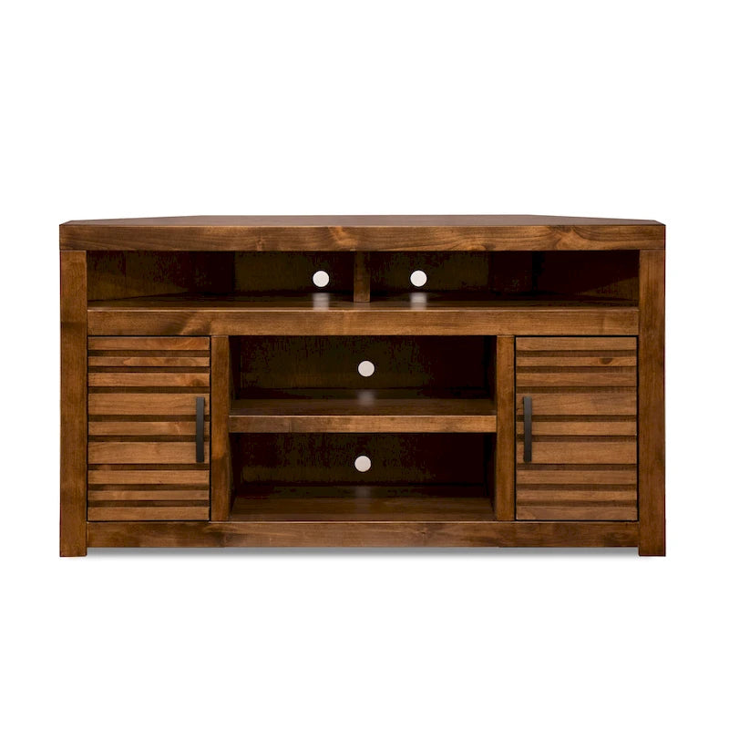 Meuble TV d'angle Bridgevine Home 52 pouces pour téléviseurs jusqu'à 55 pouces, aucun assemblage requis, finition whisky