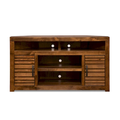 Meuble TV d'angle Bridgevine Home 52 pouces pour téléviseurs jusqu'à 55 pouces, aucun assemblage requis, finition whisky