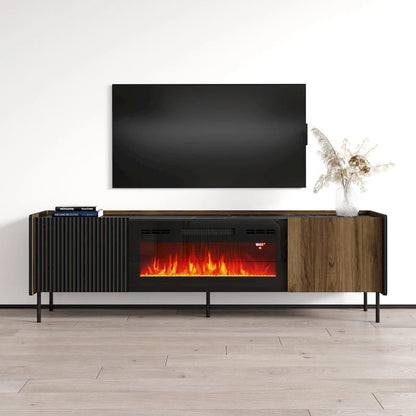 Meuble TV avec cheminée Brandy 180 BL-EF
