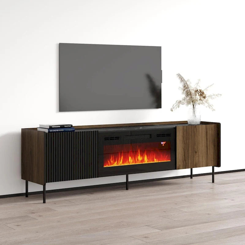 Meuble TV avec cheminée Brandy 180 BL-EF