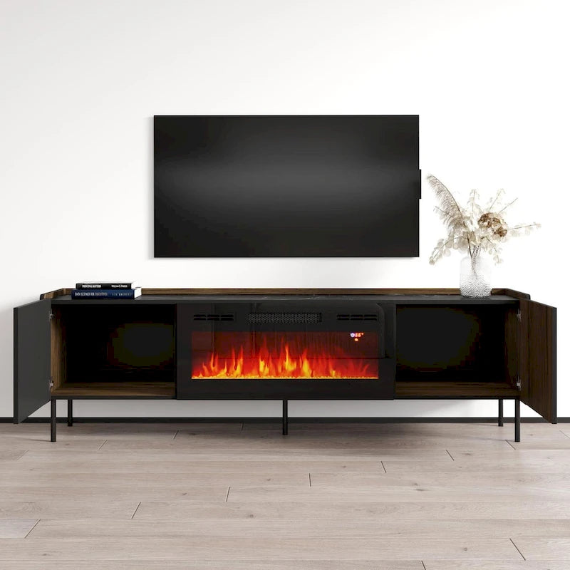 Meuble TV avec cheminée Brandy 180 BL-EF