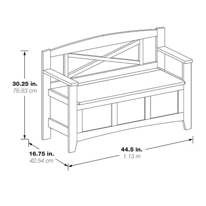 Banc d'entrée avec rangement rabattable
