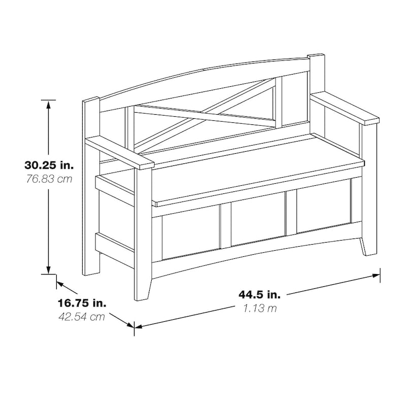 Banc d'entrée avec rangement rabattable