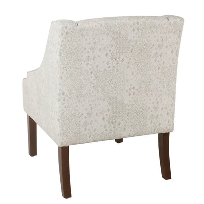 Fauteuil d'appoint Porch &amp; Den Lyric Swoop Arm crème/gris à motif vintage.