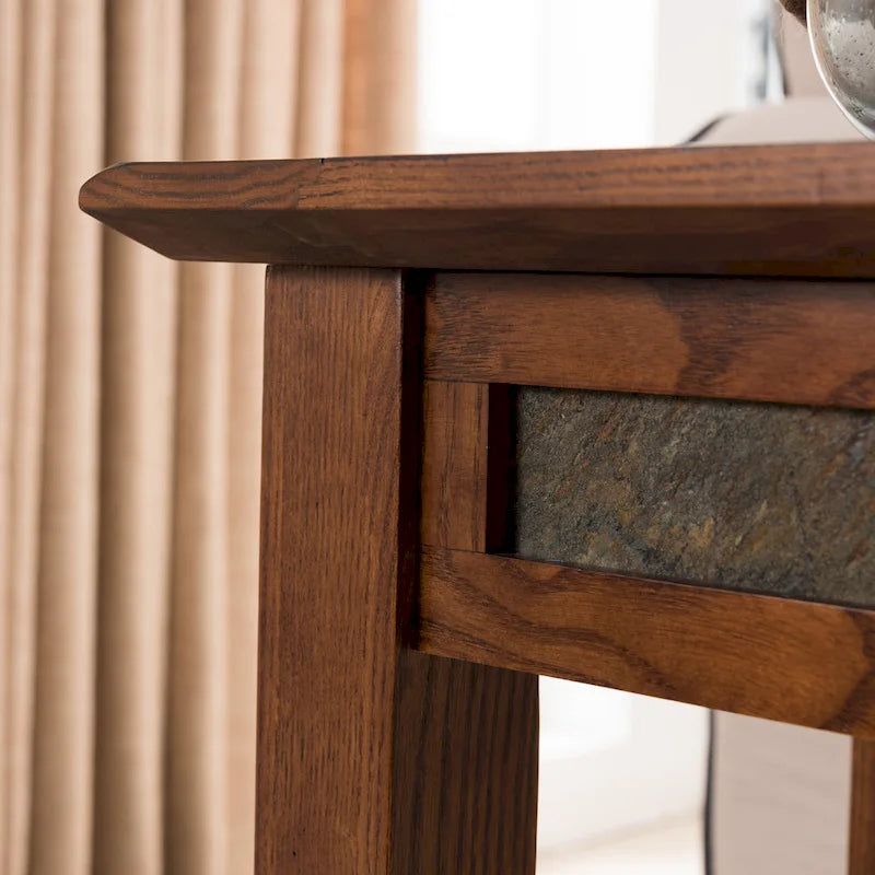 Table d'appoint Leick Home Slatestone à un tiroir avec revêtement en ardoise