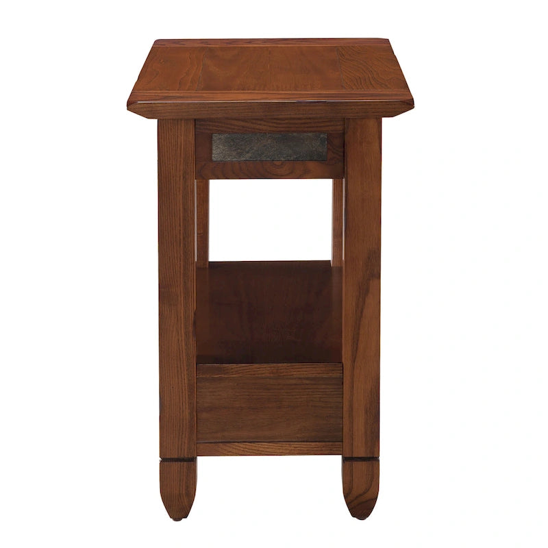 Table d'appoint Leick Home Slatestone à un tiroir avec revêtement en ardoise