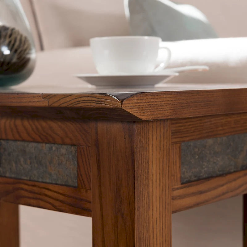 Table d'appoint Leick Home Slatestone à un tiroir avec revêtement en ardoise