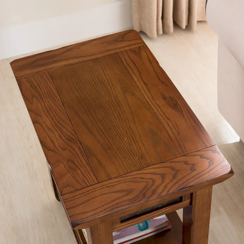 Table d'appoint Leick Home Slatestone à un tiroir avec revêtement en ardoise