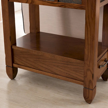 Table d'appoint Leick Home Slatestone à un tiroir avec revêtement en ardoise