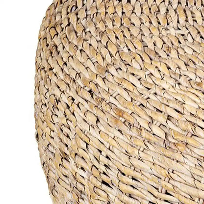 Pouf rond en abaca blanchi naturel, par East at Main