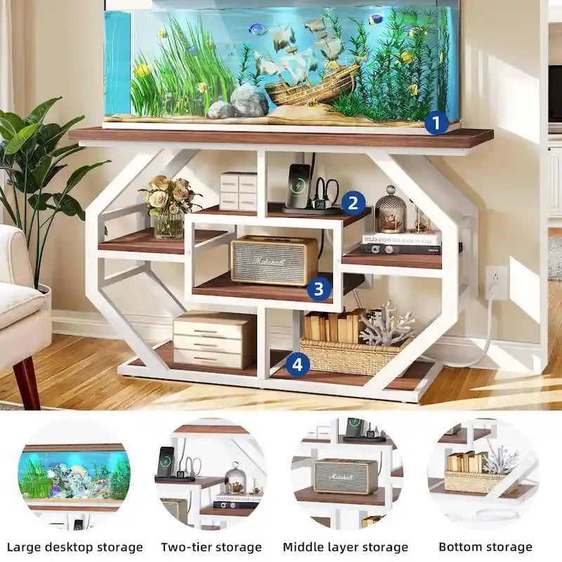 Meuble pour aquarium Moasis 55-75 gallons avec prise électrique, console pour entrée