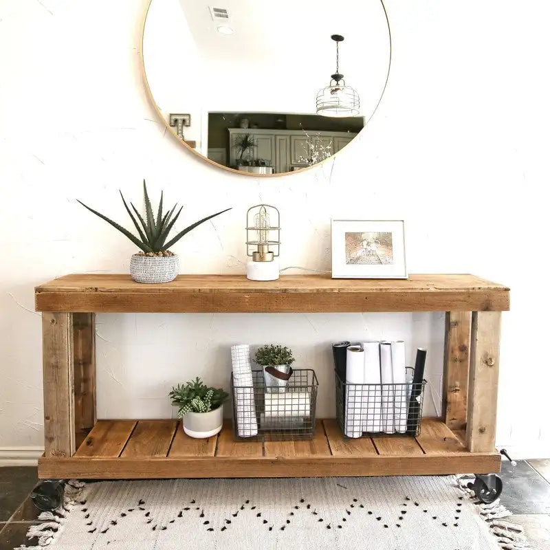 Natural 60 Luxe Console on Wheels