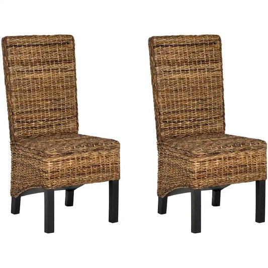 SAFAVIEH Pembrooke Natural Wicker Dining Chair (Set of 2) - 19 W x 22 D x 41 H