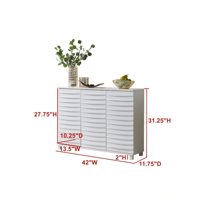 Buffet console avec rangement pour cuisine, salle à manger et salon, blanc