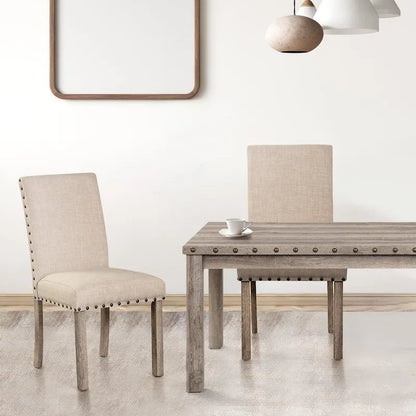 Ensemble table et chaises rectangulaires style ferme Morden Fort, 7 pièces