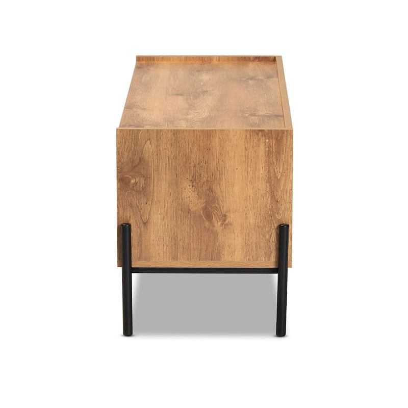 Meuble TV Tasman moderne et industriel marron naturel à 2 portes