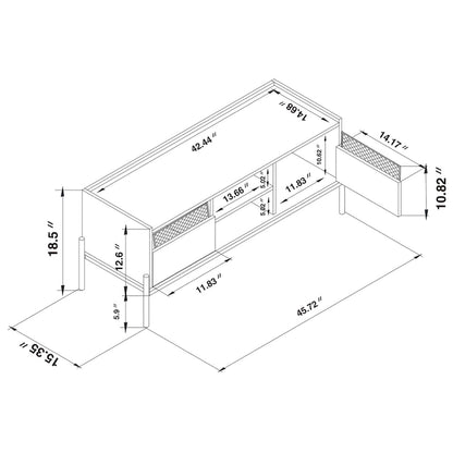 Meuble TV Tasman moderne et industriel marron naturel à 2 portes