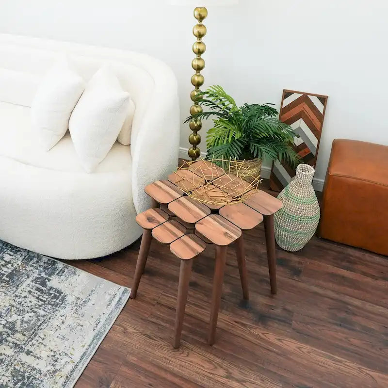 Tables gigognes Porto style Mid-Century en noyer (ensemble de 3)
