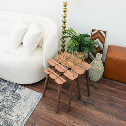 Tables gigognes Porto style Mid-Century en noyer (ensemble de 3)