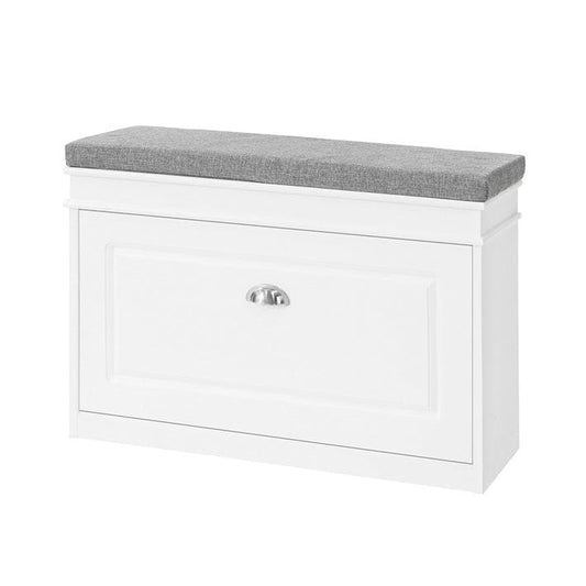 SoBuy FSR82-L-W, Hallway Shoe Bench Storage Cabinet With Flip-Drawer
