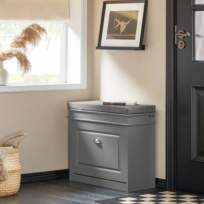 SoBuy FSR82-LW, banc de rangement pour chaussures d'entrée avec tiroir rabattable