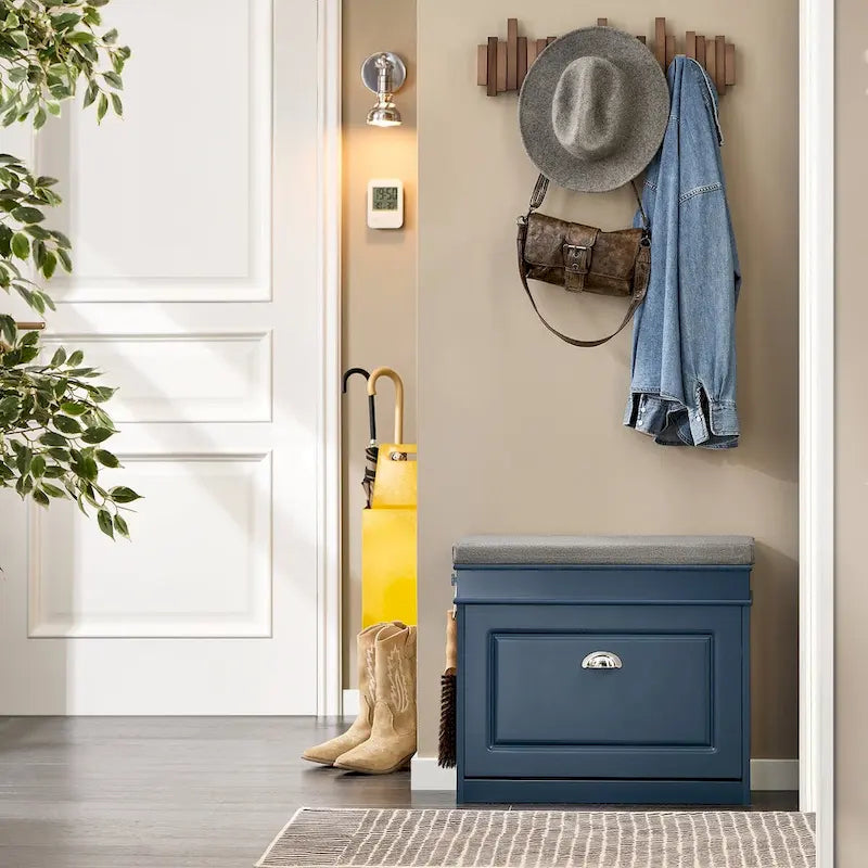 SoBuy FSR82-LW, banc de rangement pour chaussures d'entrée avec tiroir rabattable