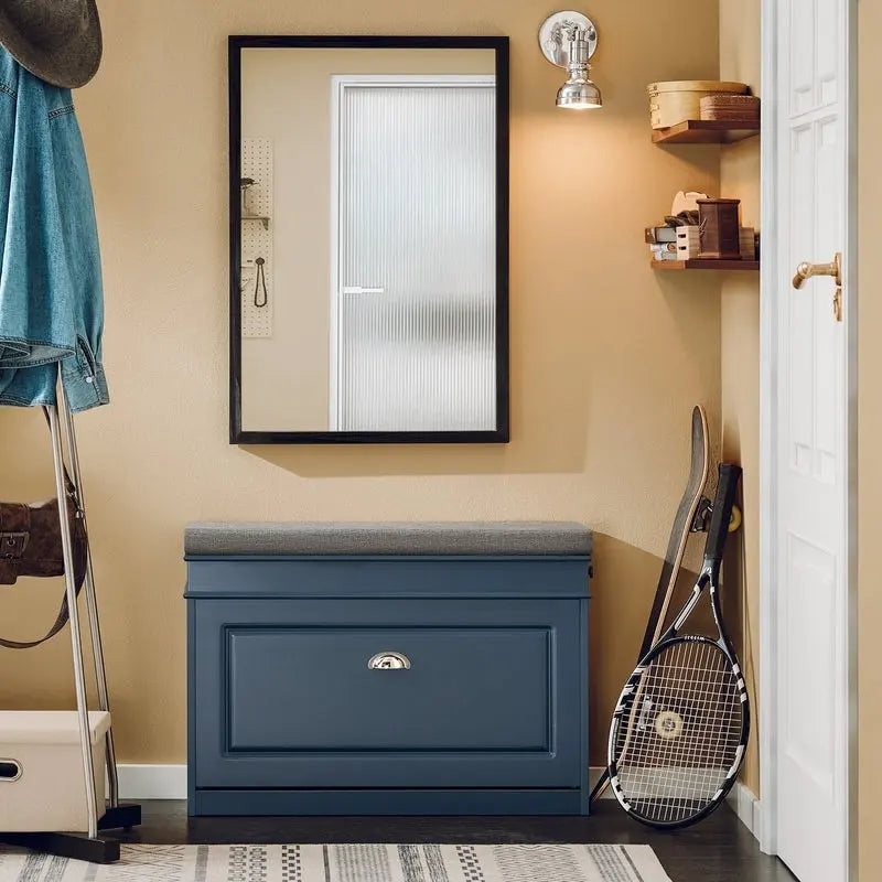 SoBuy FSR82-LW, banc de rangement pour chaussures d'entrée avec tiroir rabattable