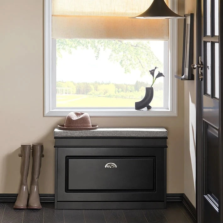 SoBuy FSR82-LW, banc de rangement pour chaussures d'entrée avec tiroir rabattable